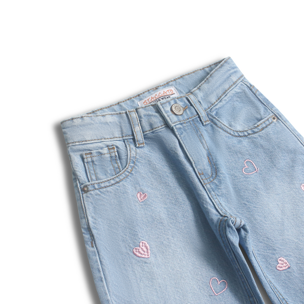 Sweetheart Charm Light Wash Jeans (DG003)