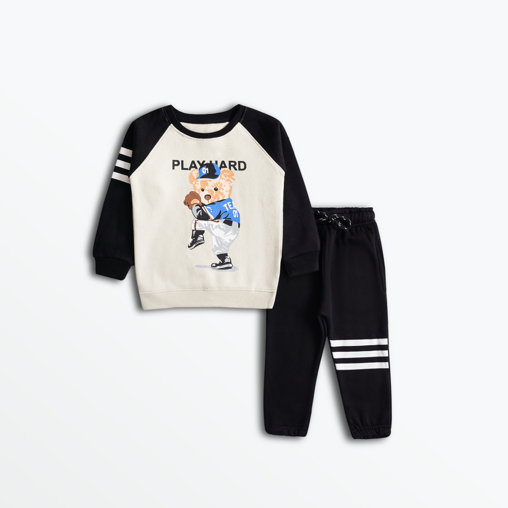 Imported Play Hard Bear Fleece Set