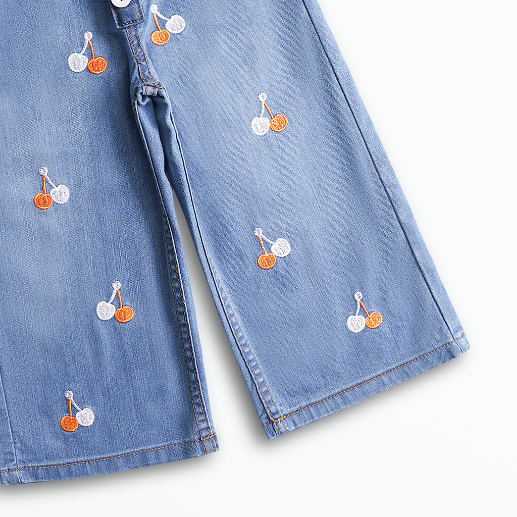 Cherry Pop Wide-Leg Jeans