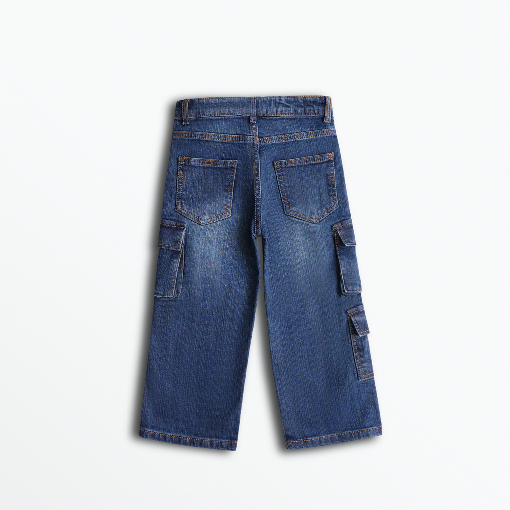 Midnight Triple Flap Cargo Jeans