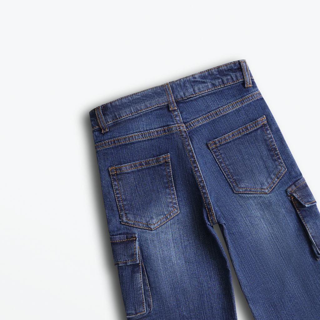 Midnight Triple Flap Cargo Jeans