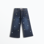 Mini Blossom Dark Wash Wide Leg Denim (DG010)
