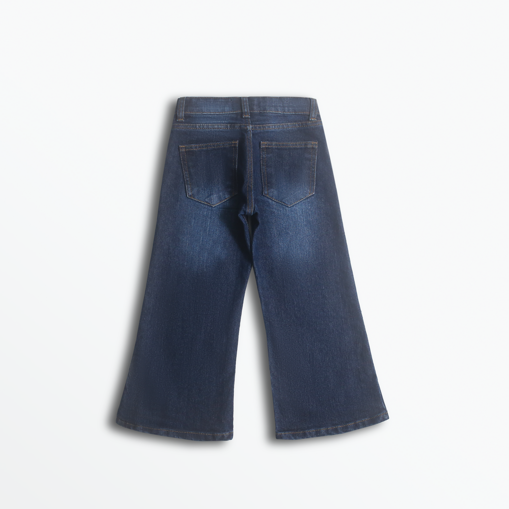 Mini Blossom Dark Wash Wide Leg Denim (DG010)