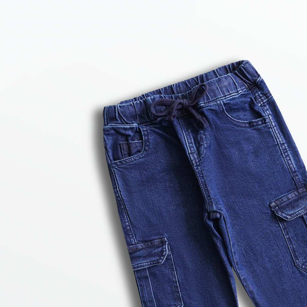 Dark Indigo Cargo Jogger Jeans