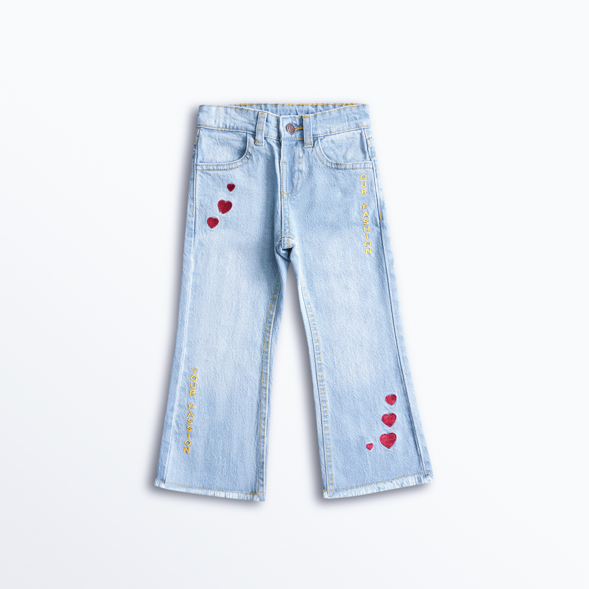 Embroidered Heart Denim Jeans