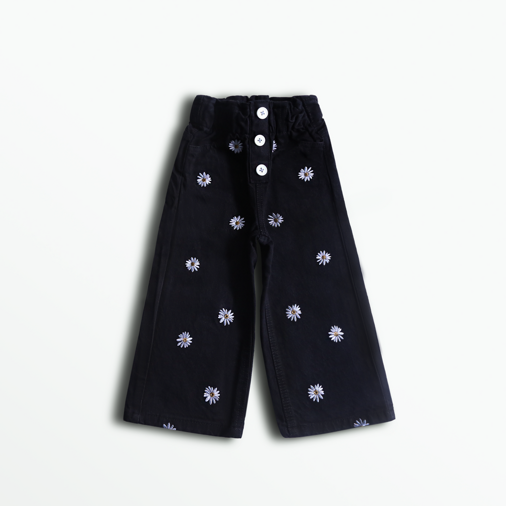 Midnight Daisy Wide Leg Pants (DG012)