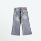 Grey Floral Embroidered Denim Jeans