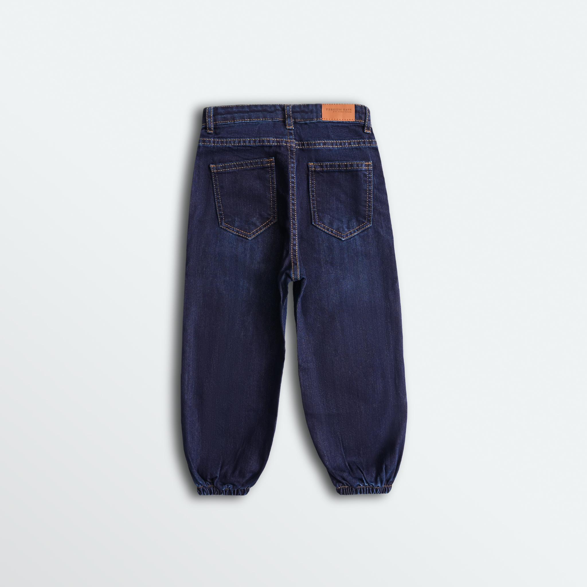 Dark Blue Butterfly Embroidered Denim Jeans