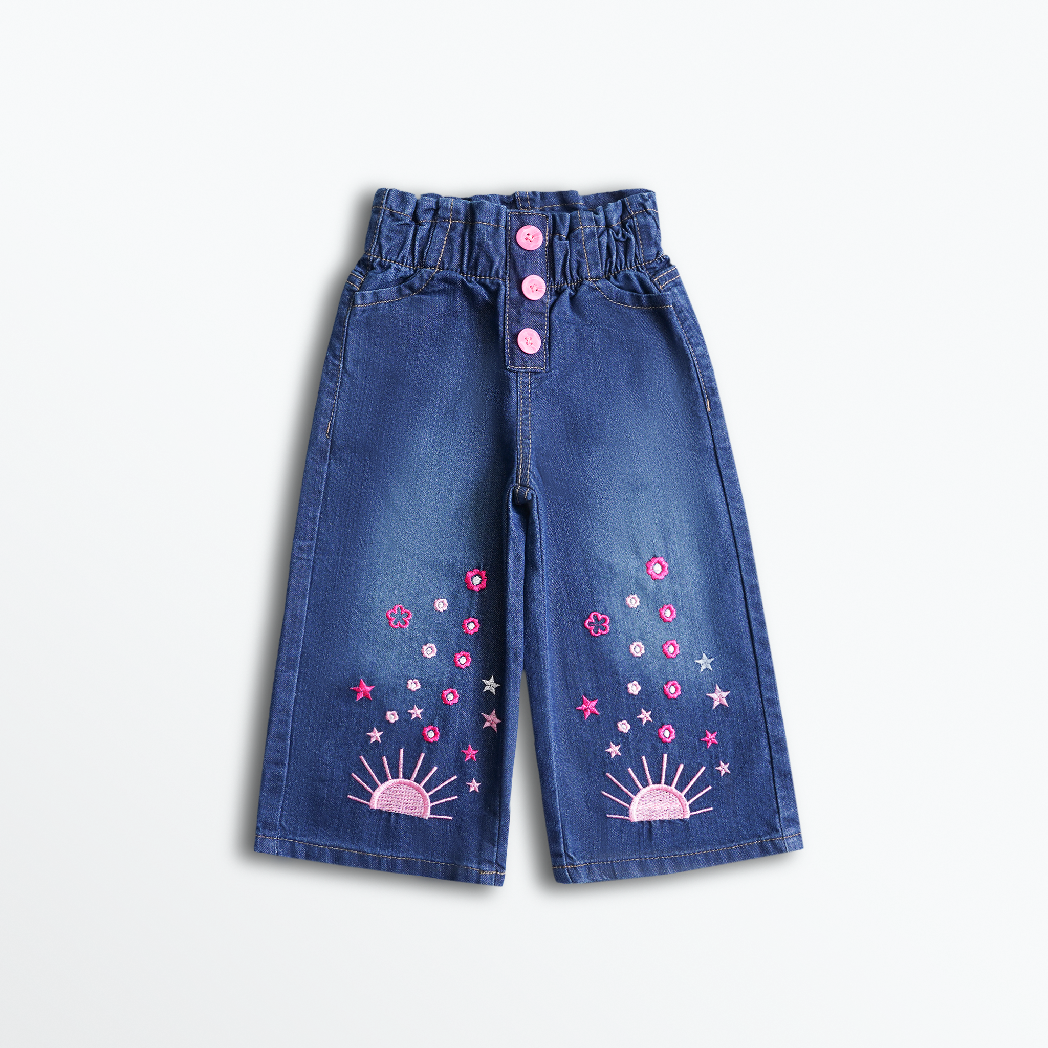 Sunset Bloom Denim Culottes