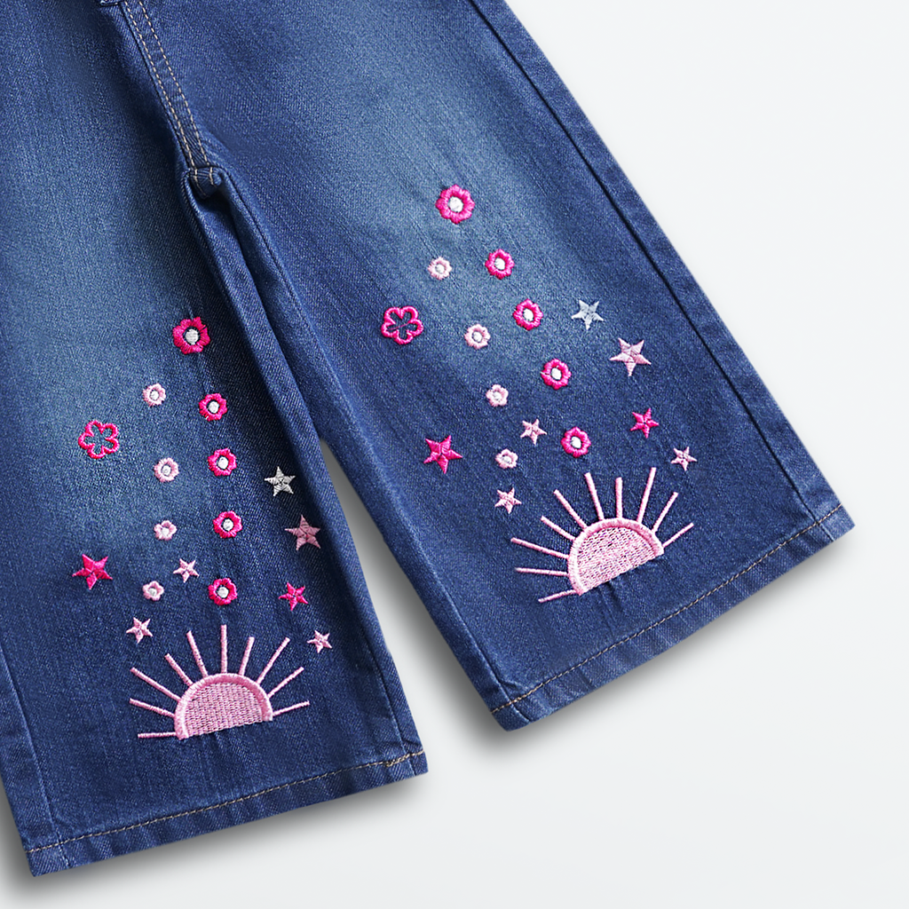 Sunset Bloom Denim Culottes