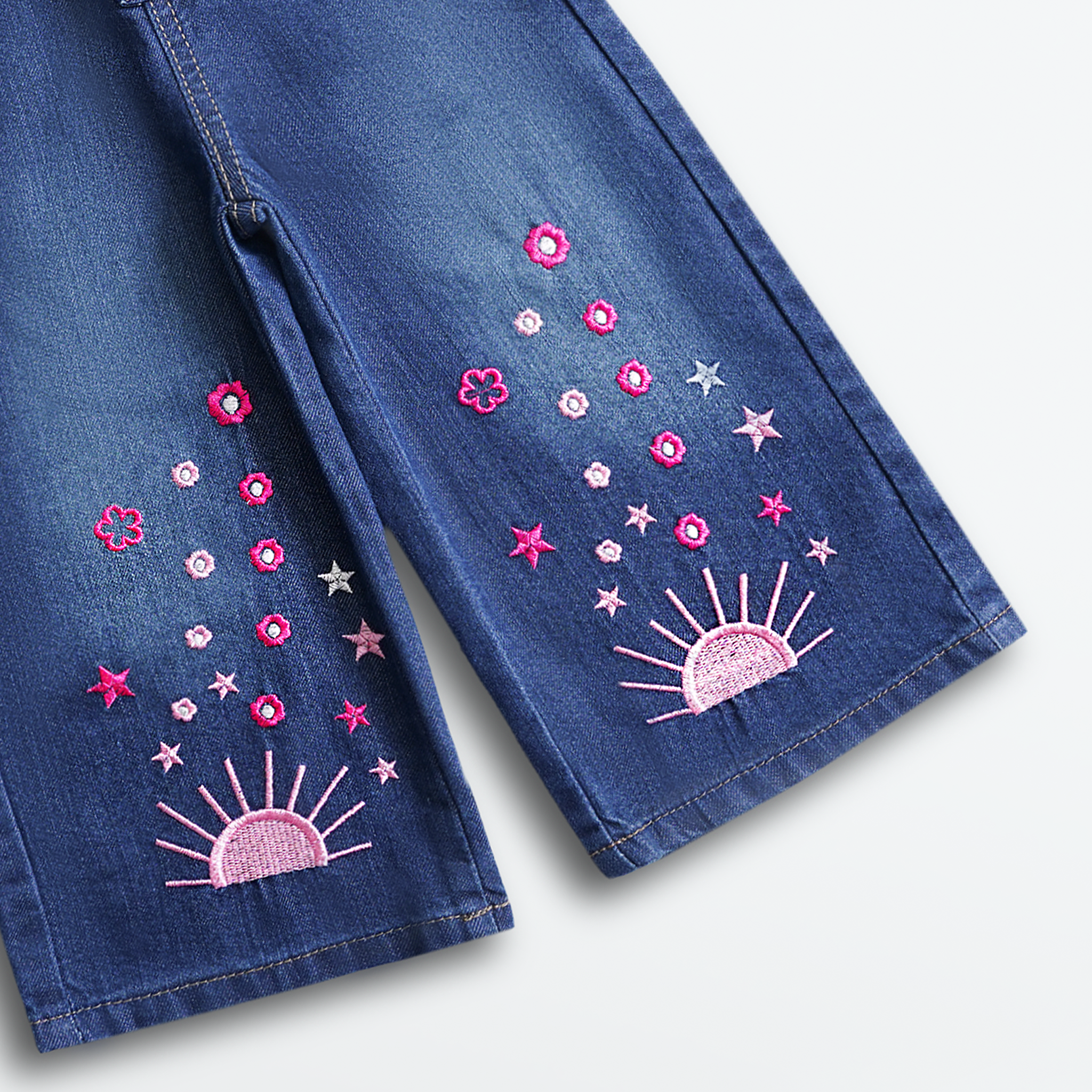 Sunset Bloom Denim Culottes