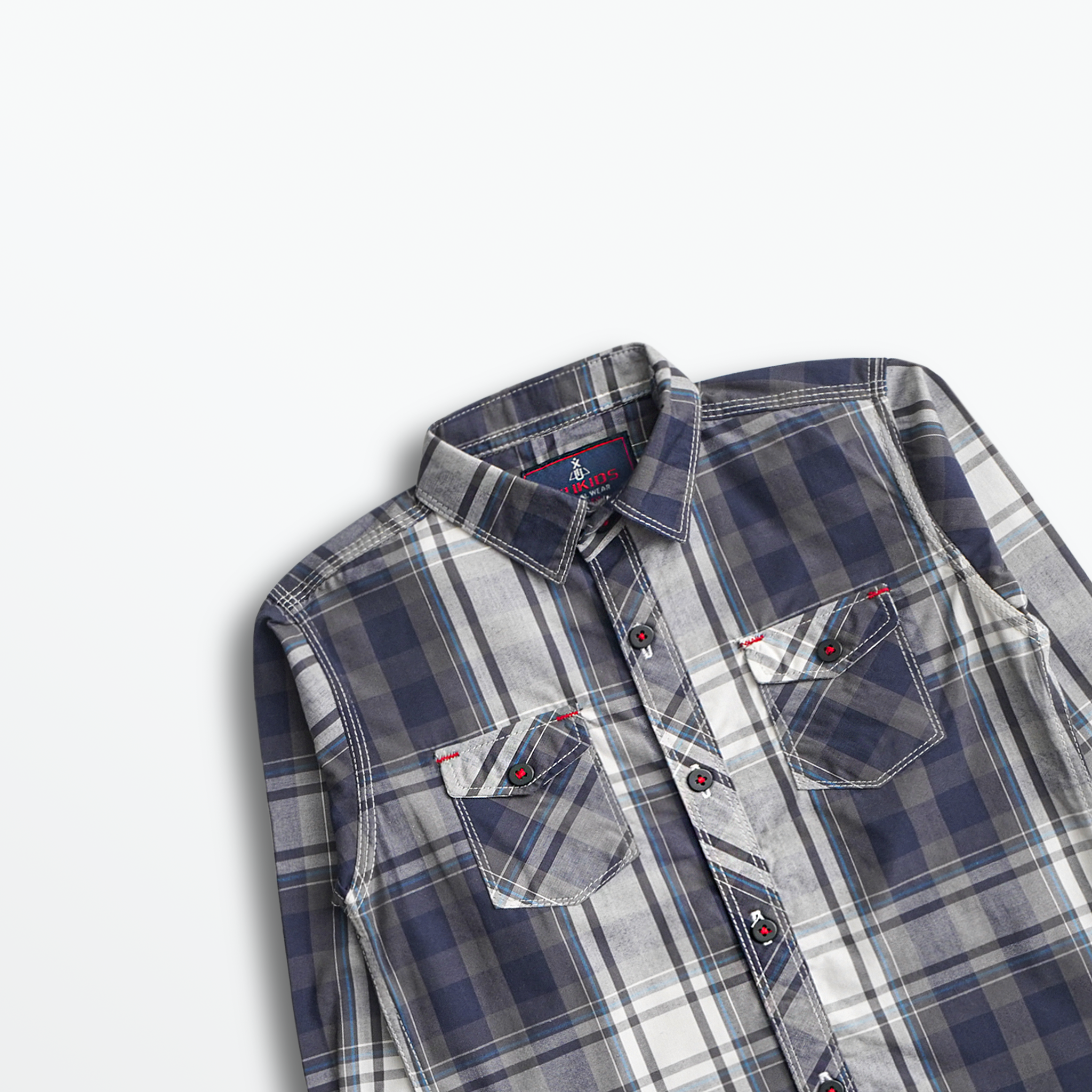 Steel Blue Plaid Shirt