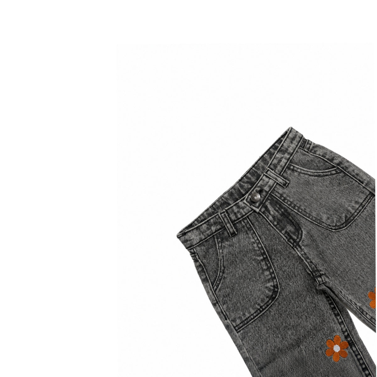 Grey Floral Jeans (DG049)