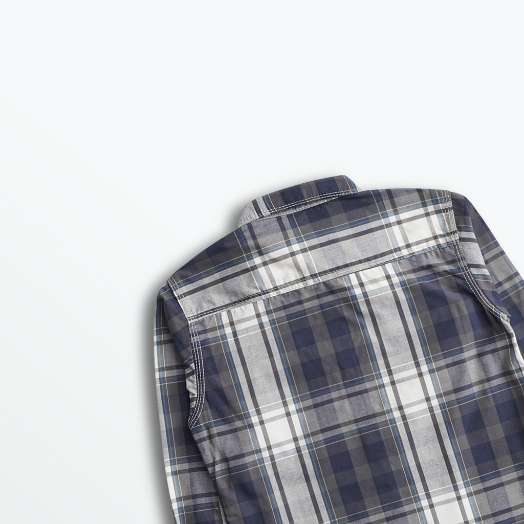Steel Blue Plaid Shirt