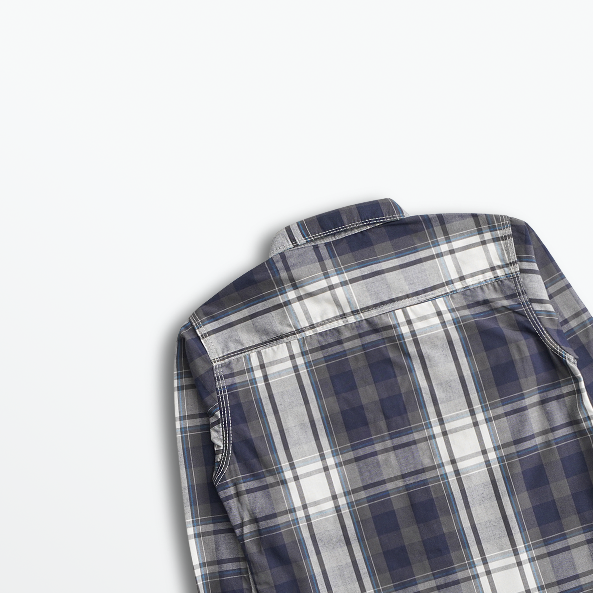 Steel Blue Plaid Shirt