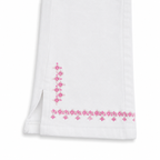 White Embroidered Wide Leg Jeans (DG051)