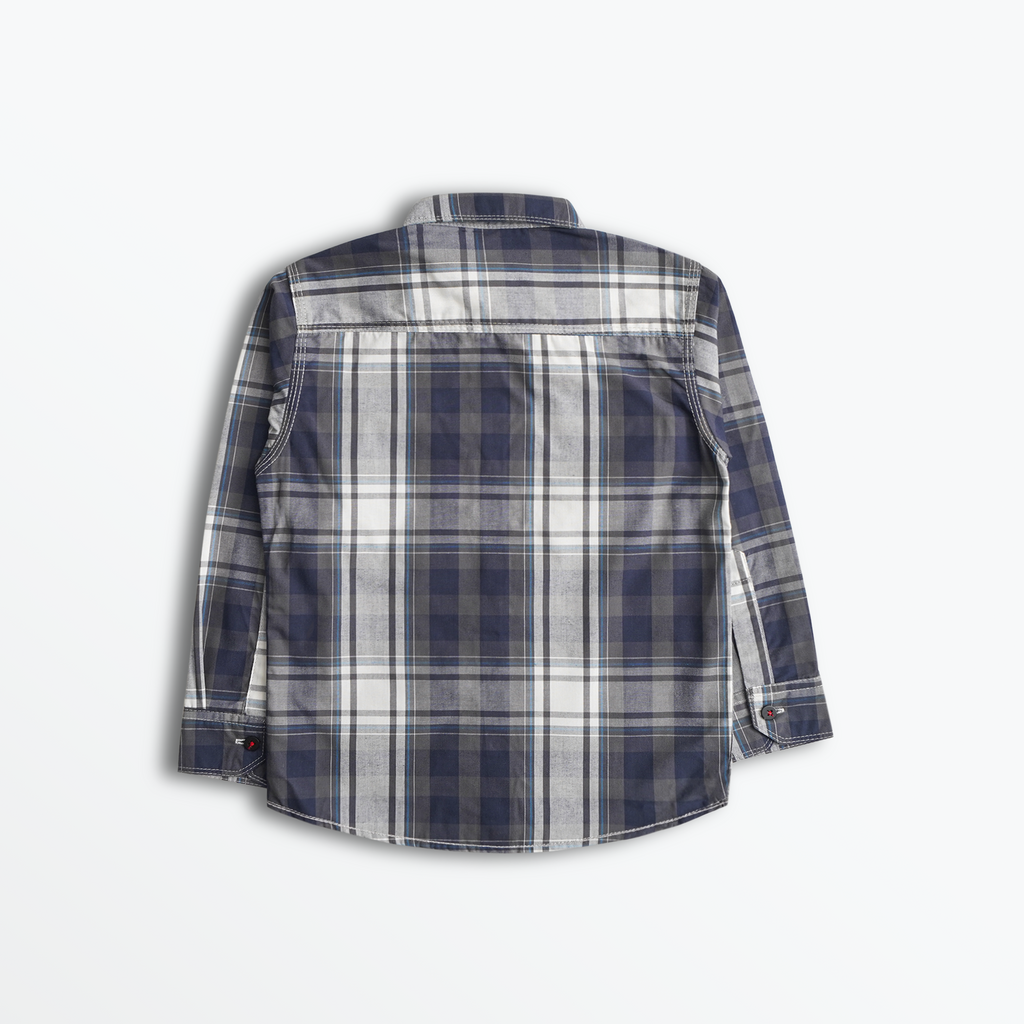 Steel Blue Plaid Shirt