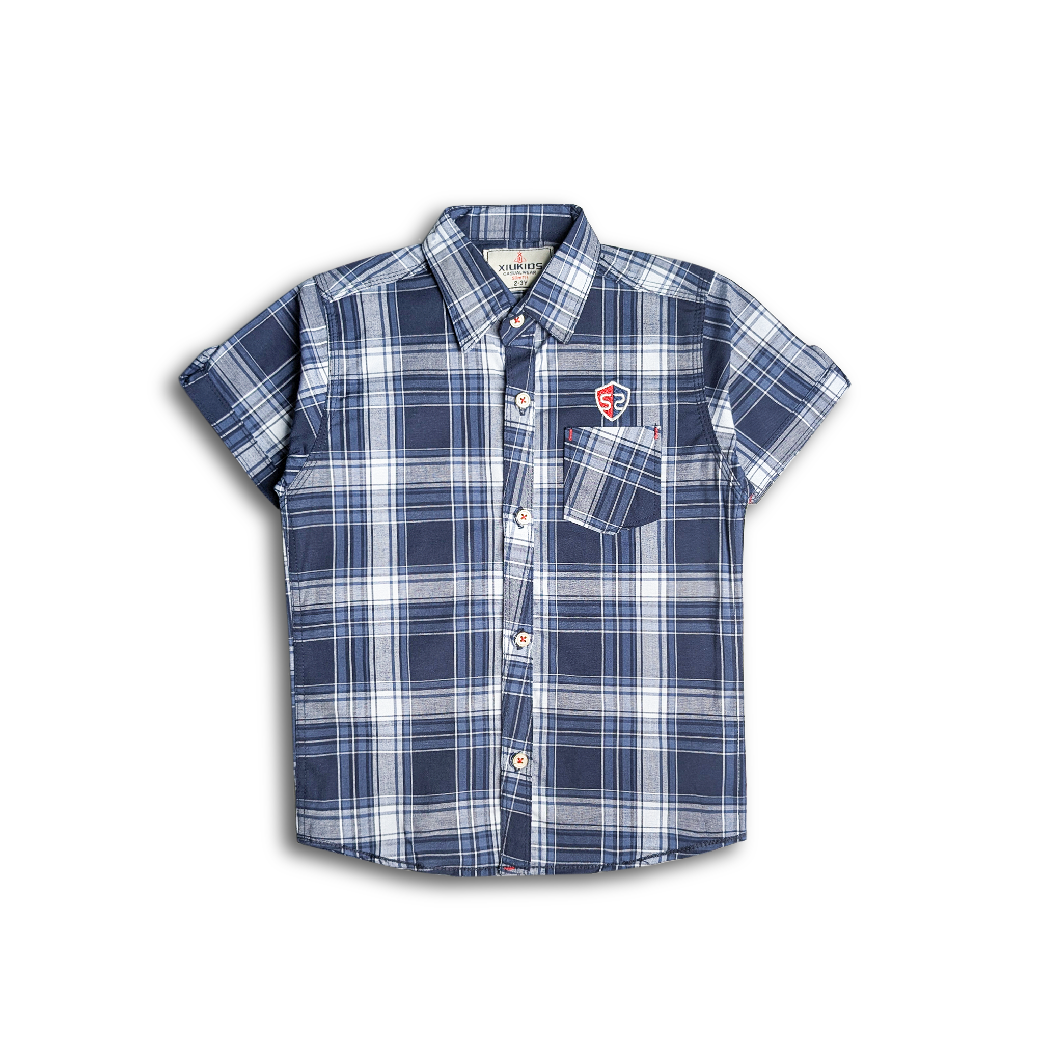 Navy Checkmate Casual Shirt
