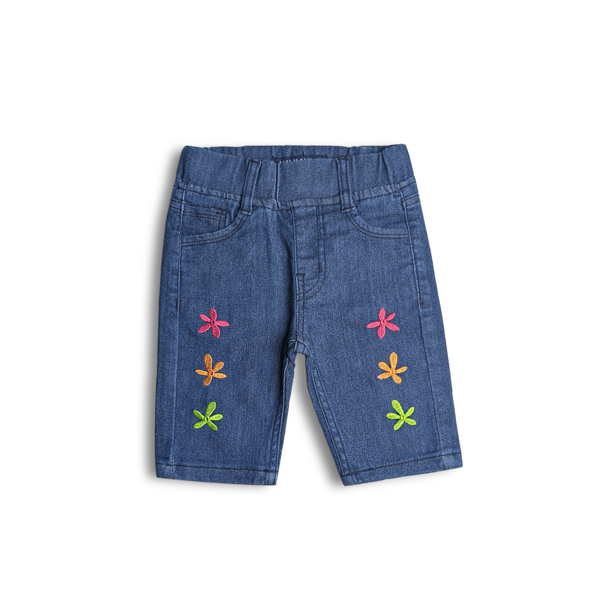Rainbow Blossom Denim Shorts
