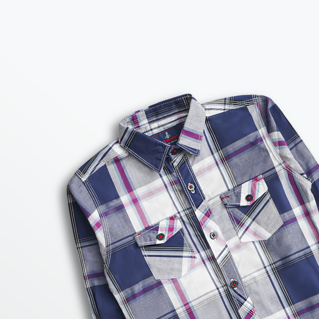 Deep Blue Grid Shirt