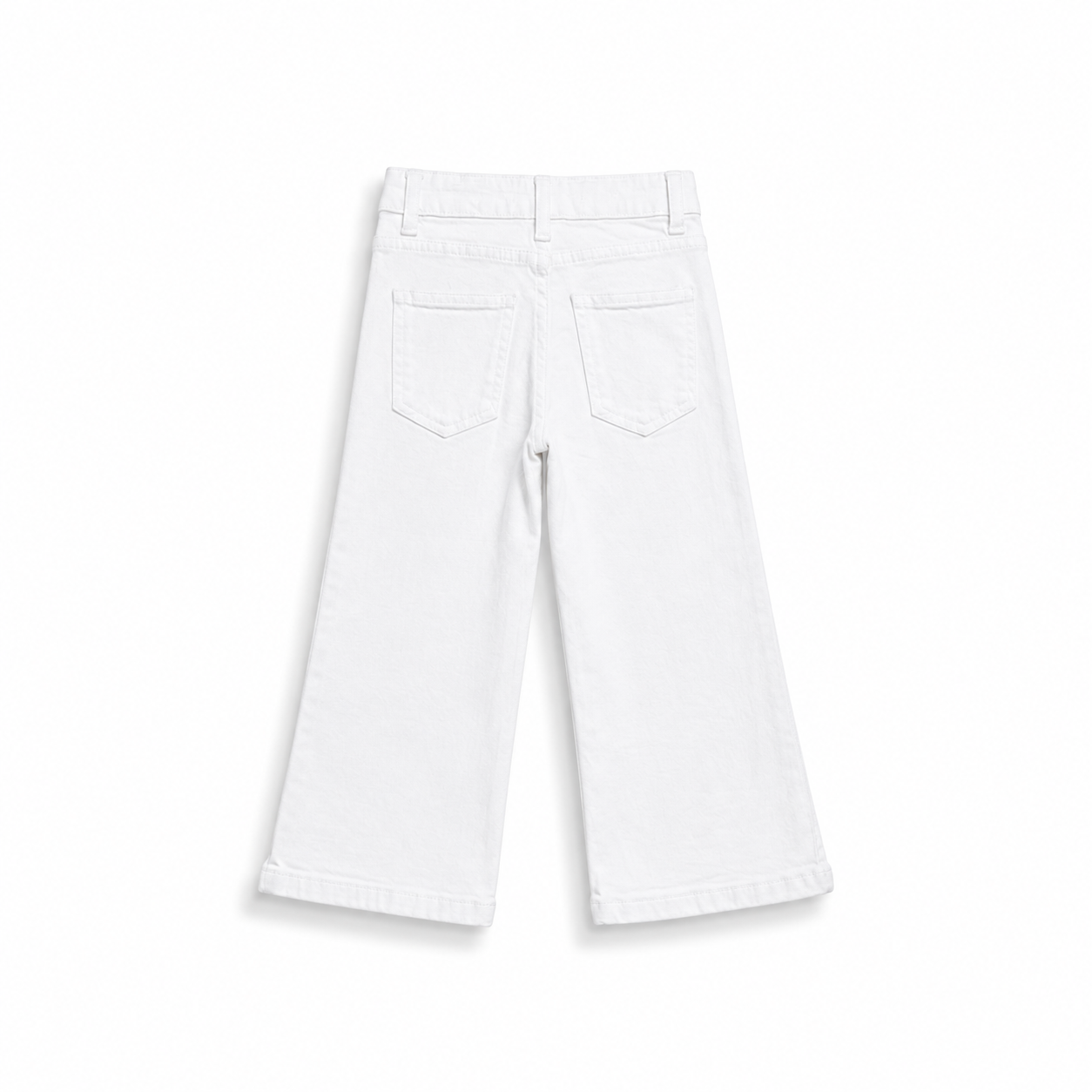 White Embroidered Wide Leg Jeans (DG051)