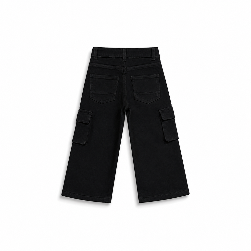 Classic Black Cargo Denim Pants (DB189)