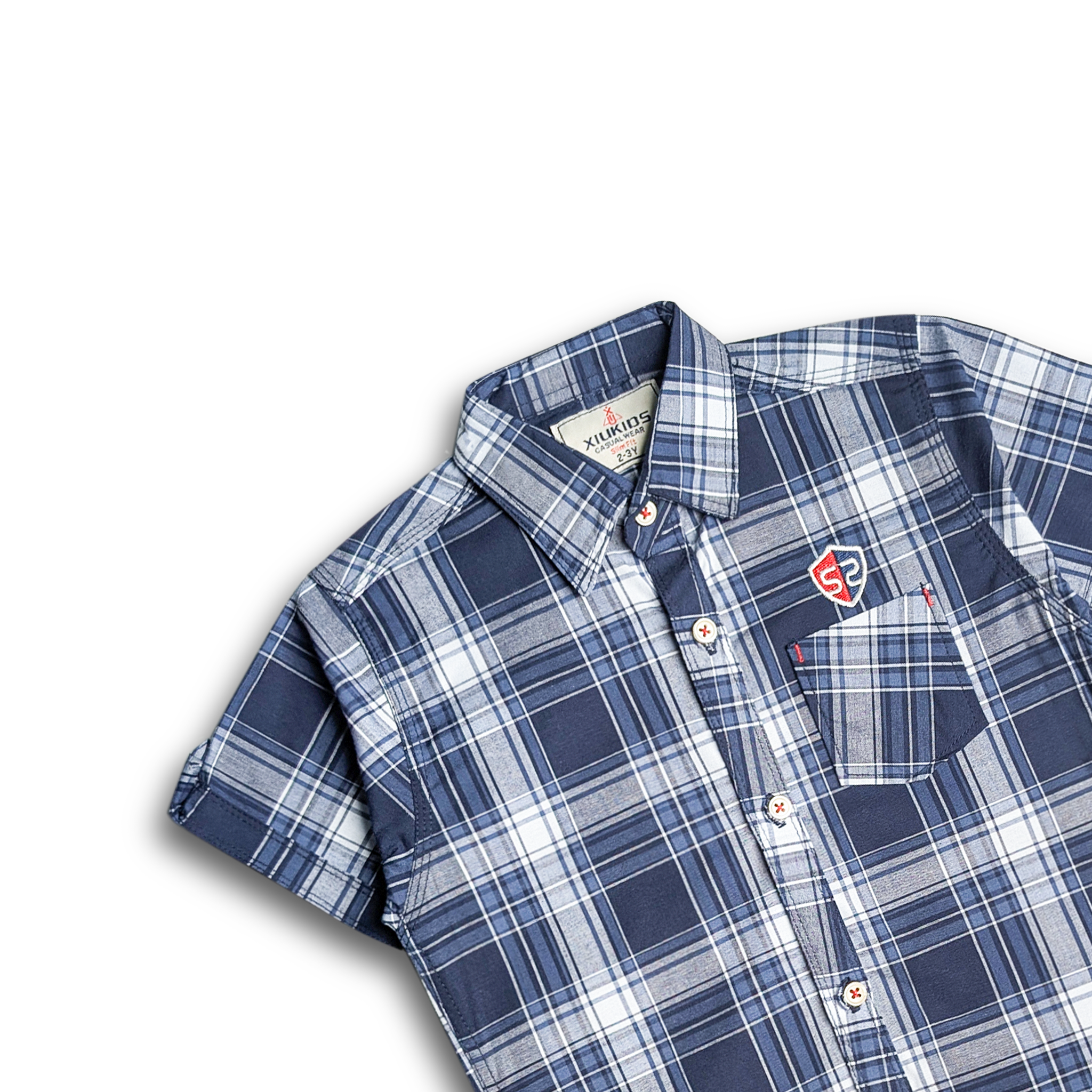 Navy Checkmate Casual Shirt