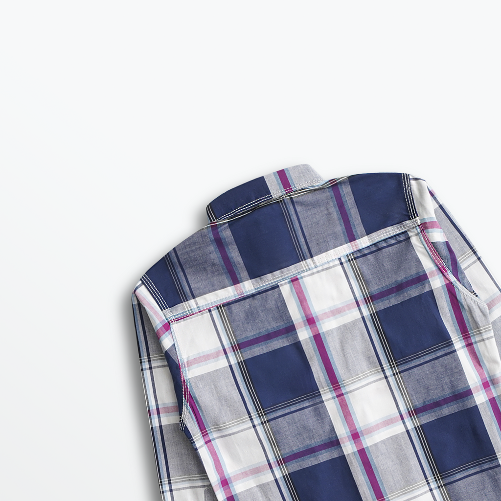 Deep Blue Grid Shirt