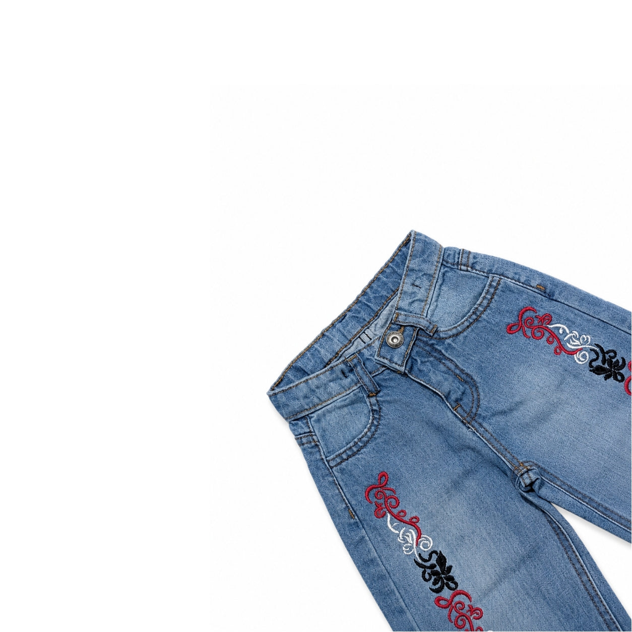 Blue Embroidered Jeans (DG050)