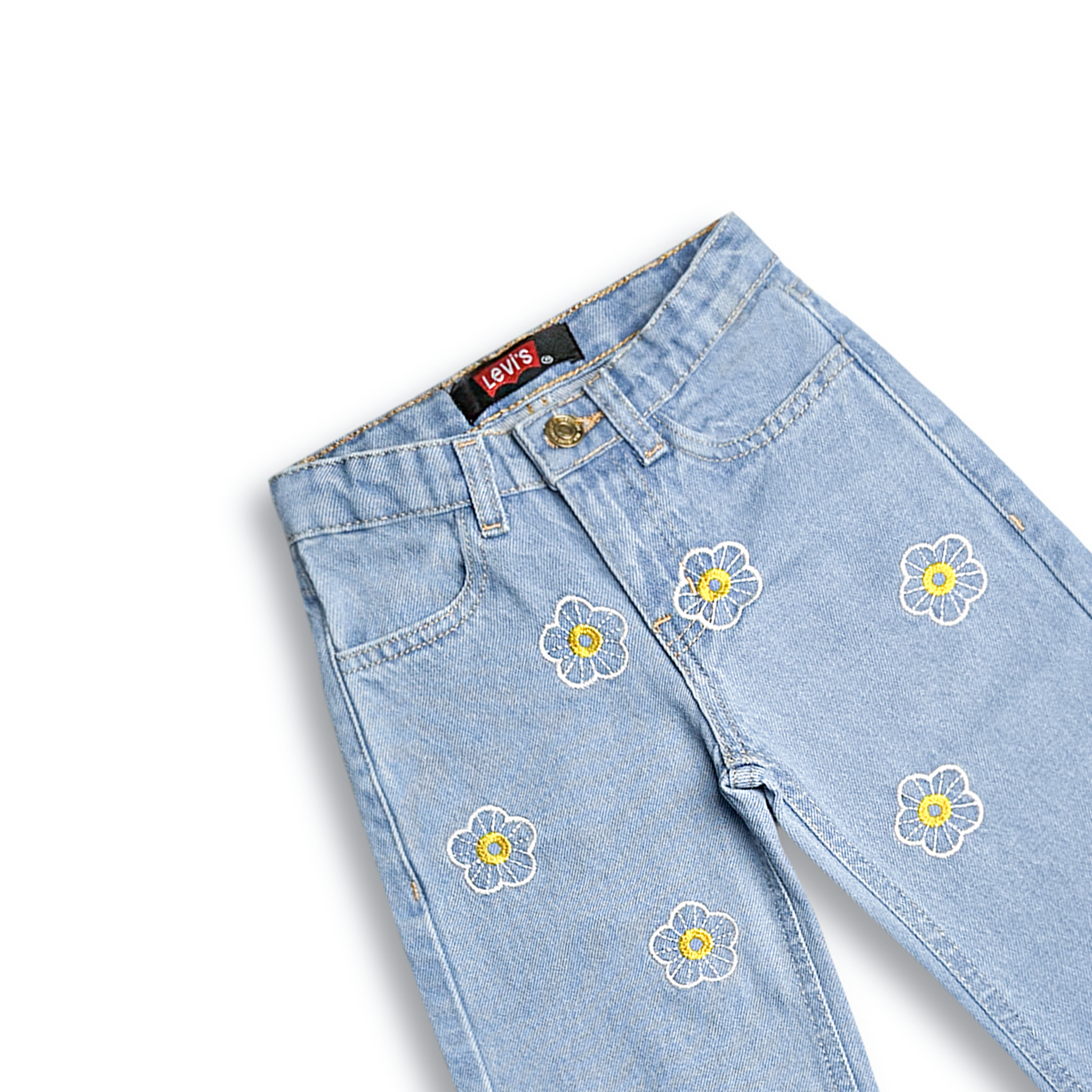 DaisyBloom Embroidered Denim Capri (DG046)