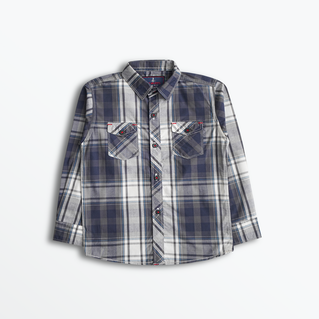 Steel Blue Plaid Shirt