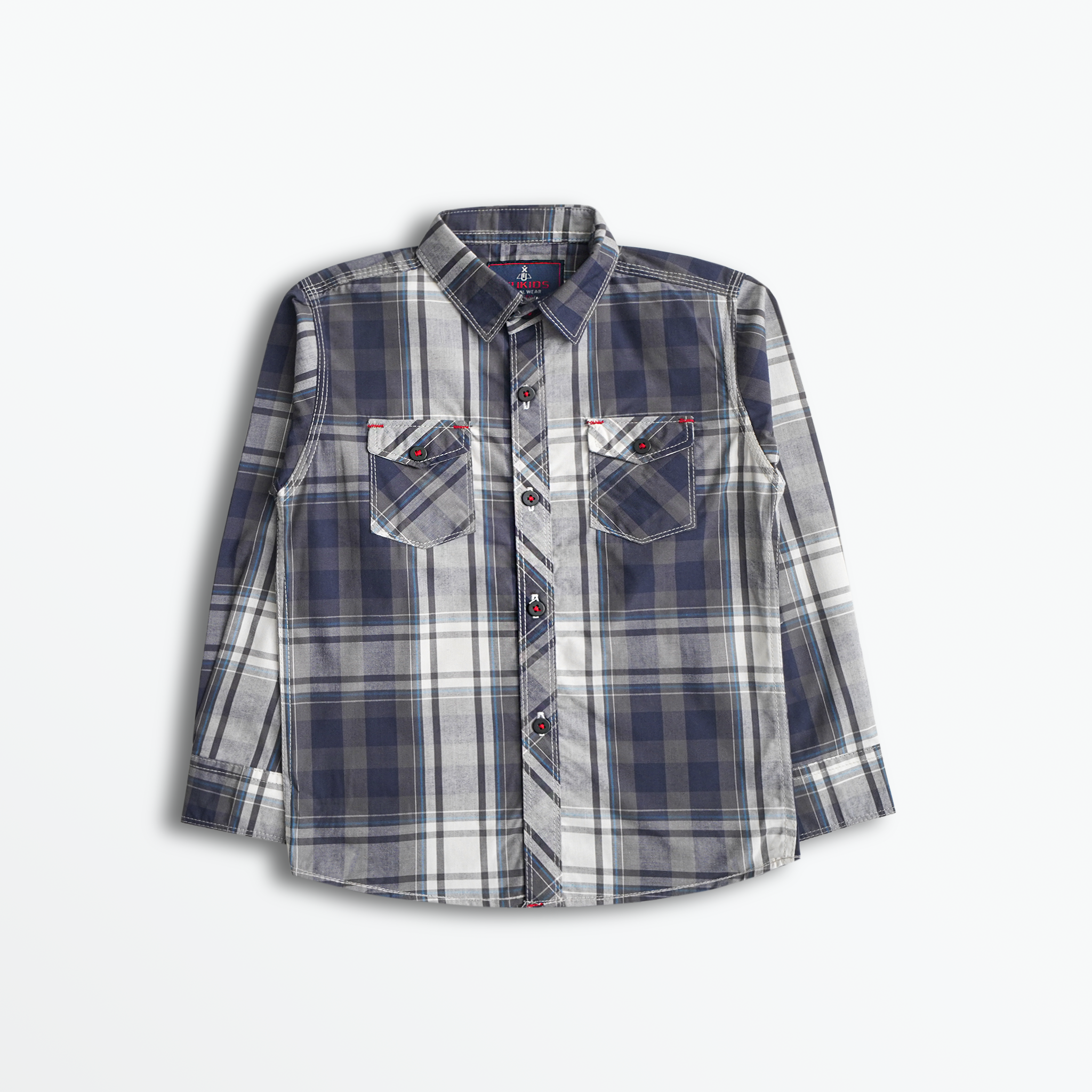 Steel Blue Plaid Shirt