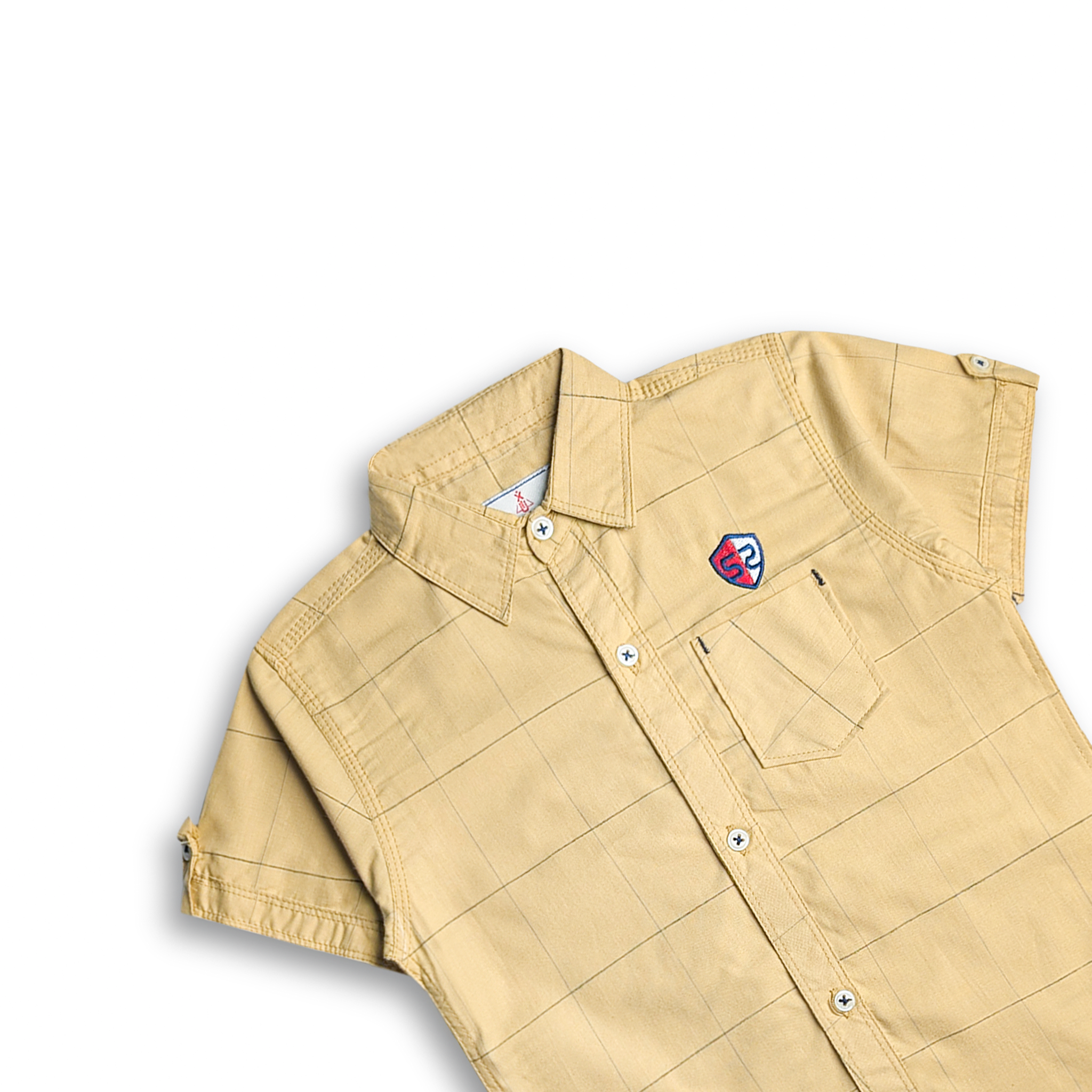 Golden Grid Crest Shirt