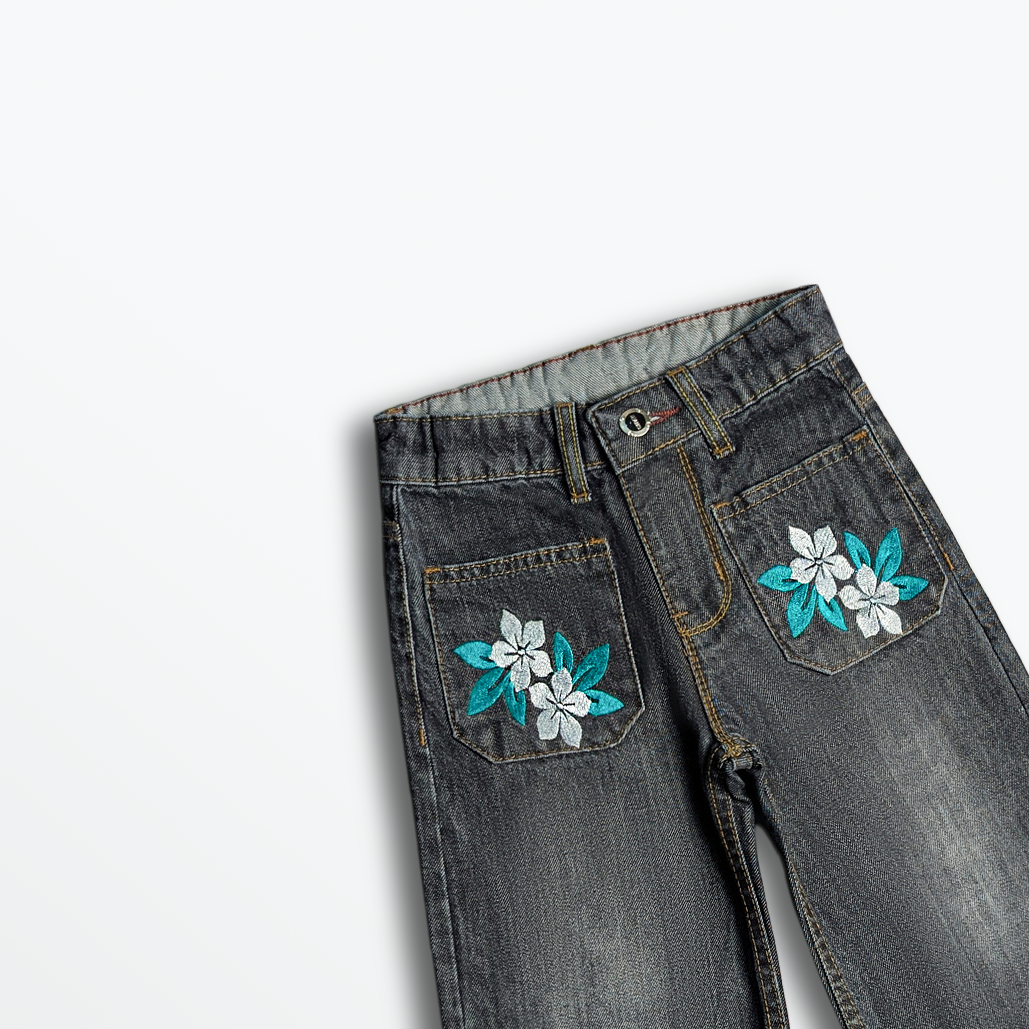 Midnight Bloom Embroidered Denim (DG035)