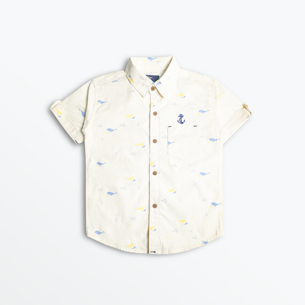 Little Sailor Whale Print Shirt