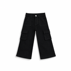 Classic Black Cargo Denim Pants (DB189)
