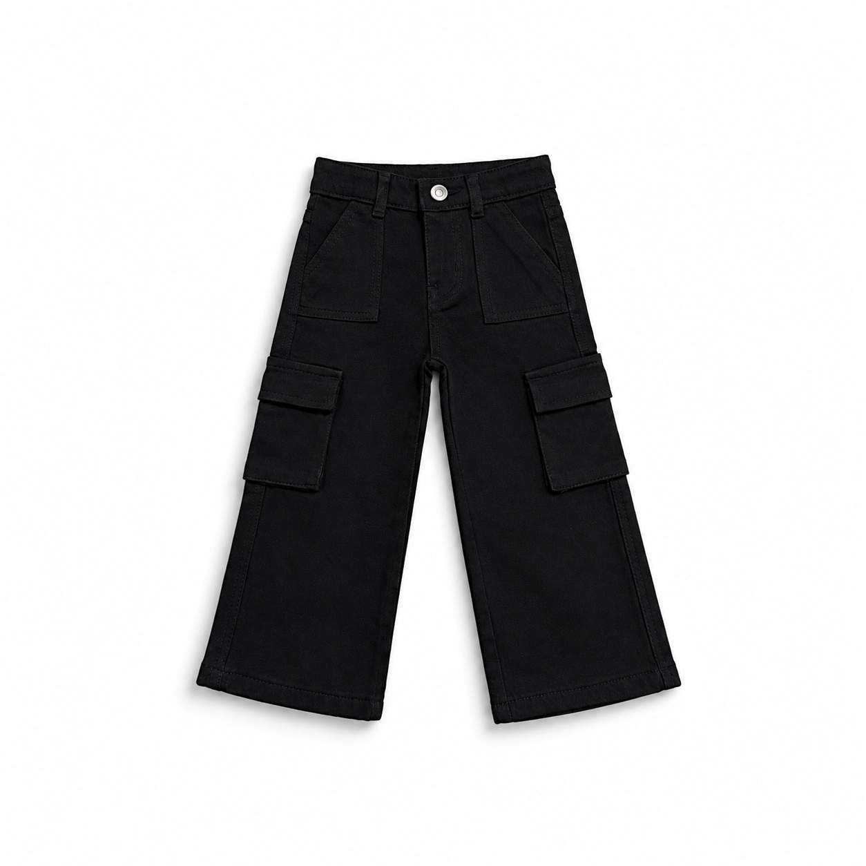 Classic Black Cargo Denim Pants (DB189)